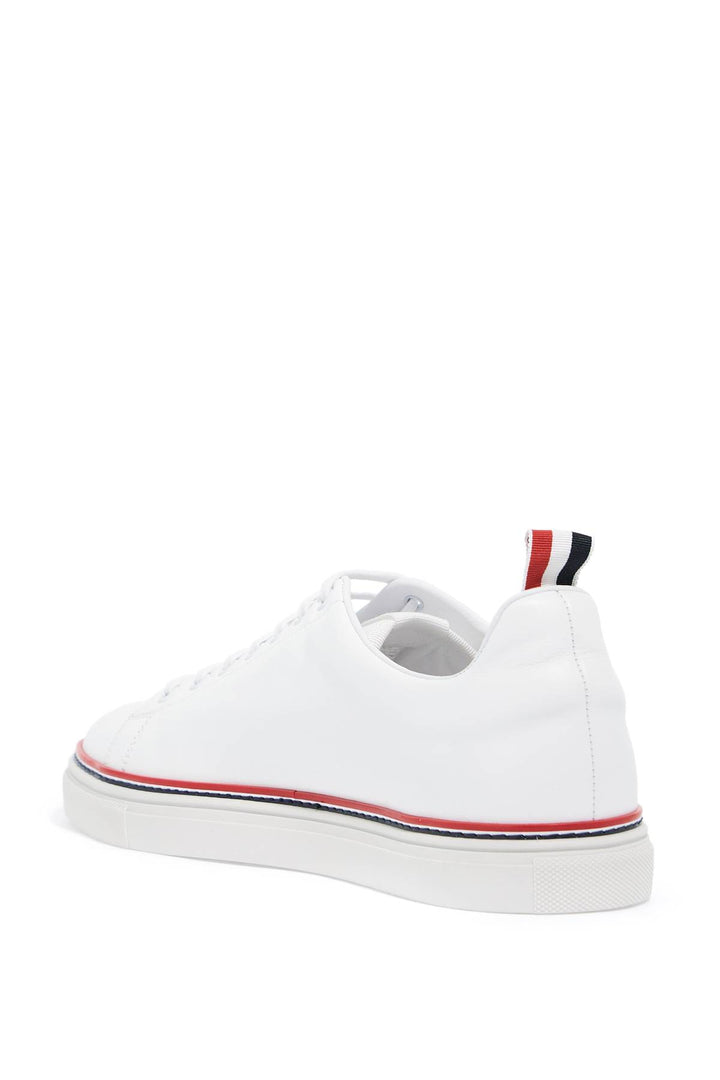 Sneakers In Pelle Liscia Con Dettaglio Tricolore