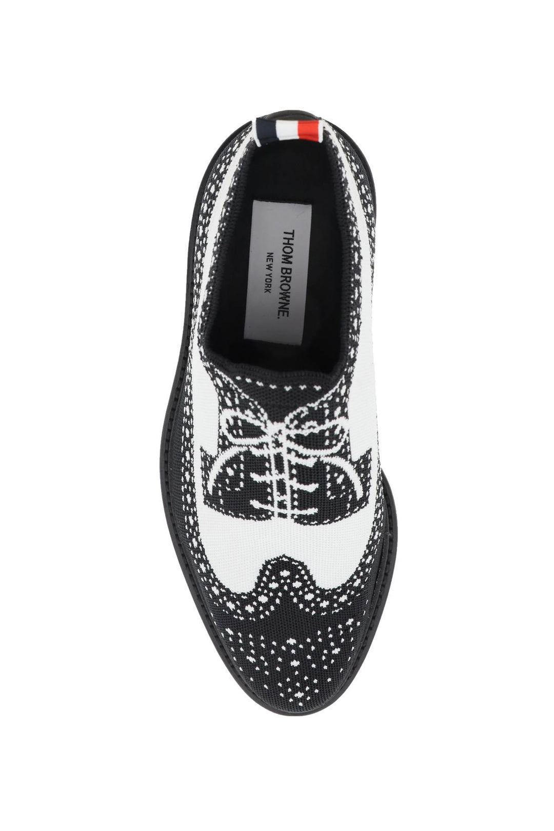 Longwing Brogue Loafers In Trompe L'oeil Knit