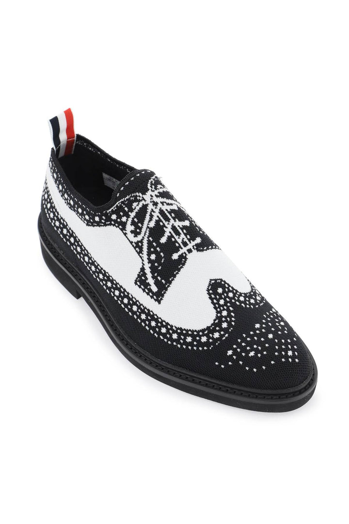 Longwing Brogue Loafers In Trompe L'oeil Knit