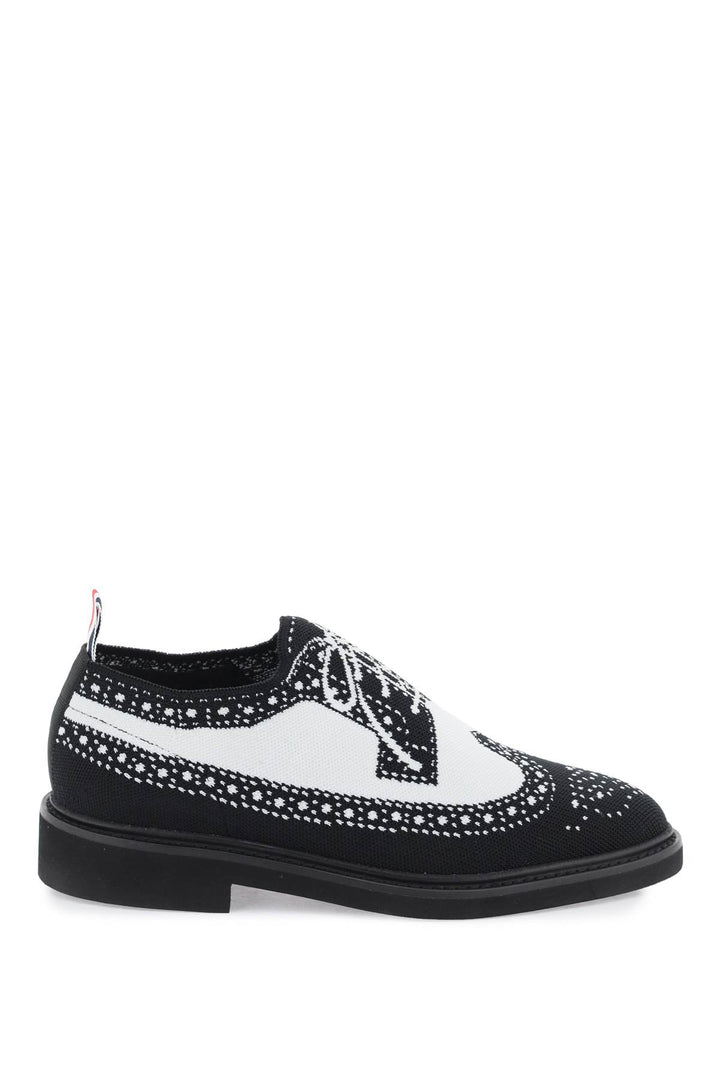 Longwing Brogue Loafers In Trompe L'oeil Knit