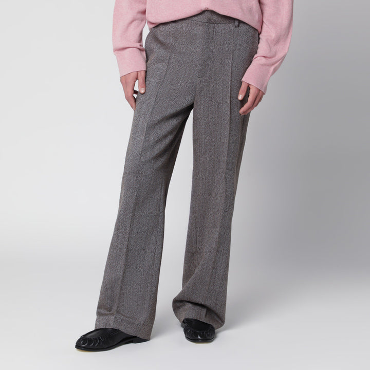 SéFr Beige Mélange Tailored Trousers In Wool