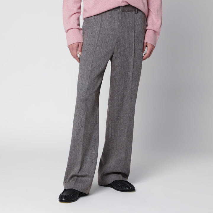 SéFr Beige Mélange Tailored Trousers In Wool