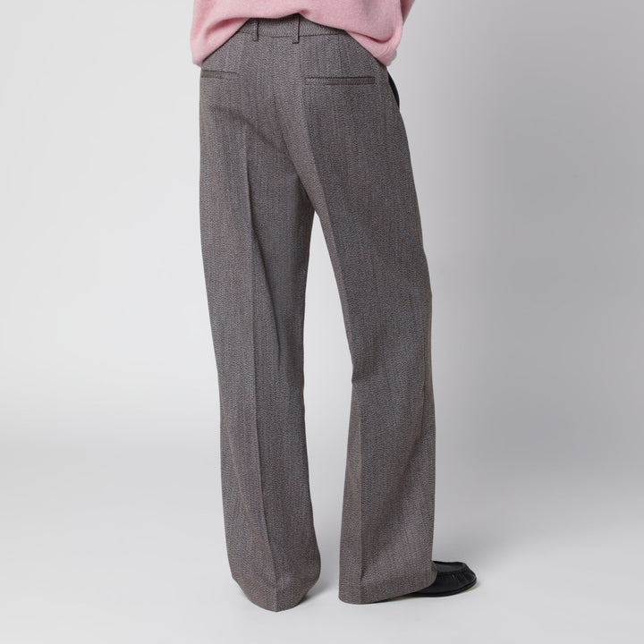 SéFr Beige Mélange Tailored Trousers In Wool