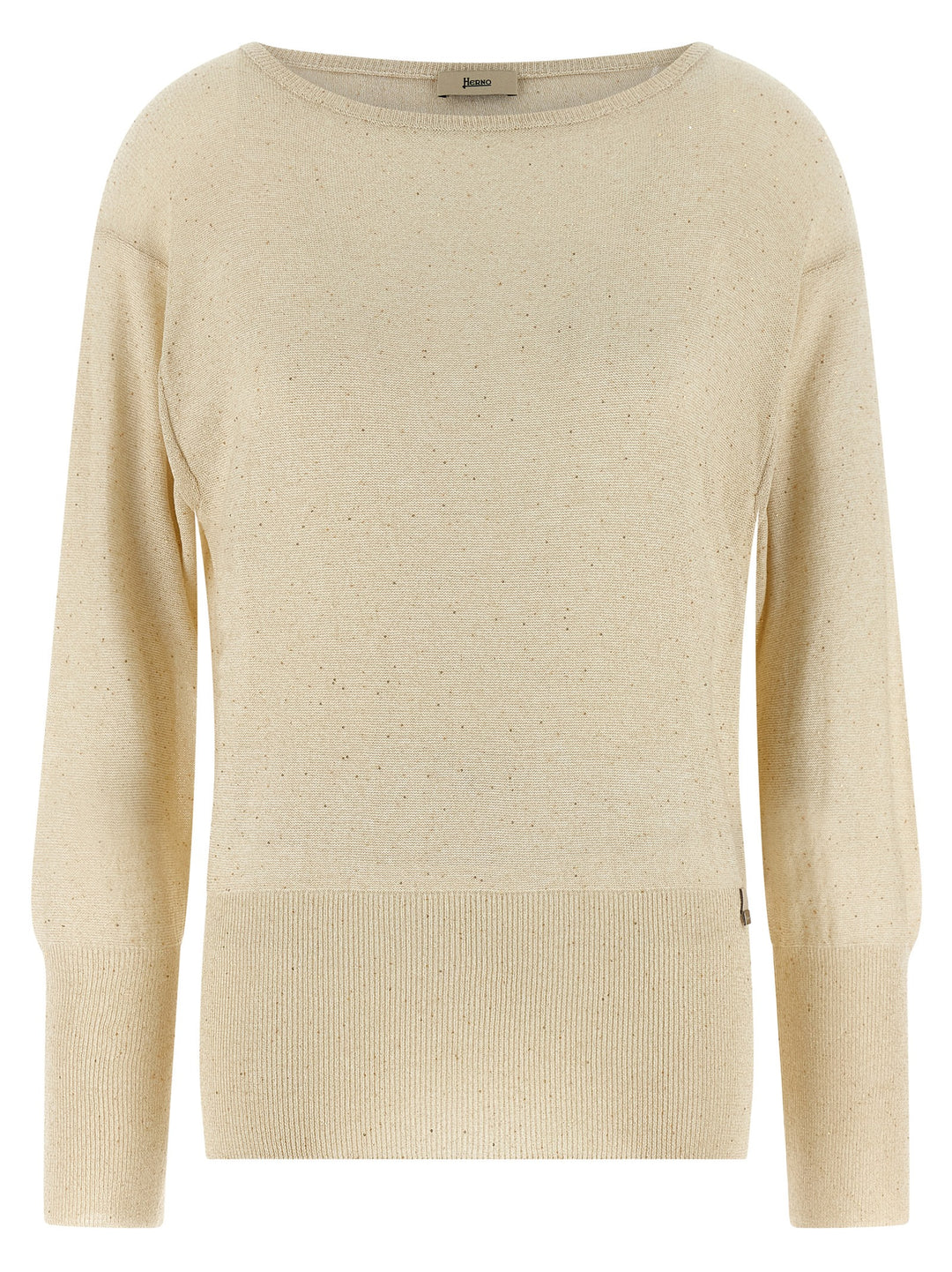 Herno Lamé And Sequin Yarn Sweater Sweaters and Cardigans - Beige | 5e49645f94e737c4dbb8119082e59a6e5ee0ccaf