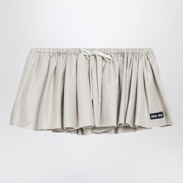 Pongé Tech Mini Skirt In Recycled Polyester, Opal