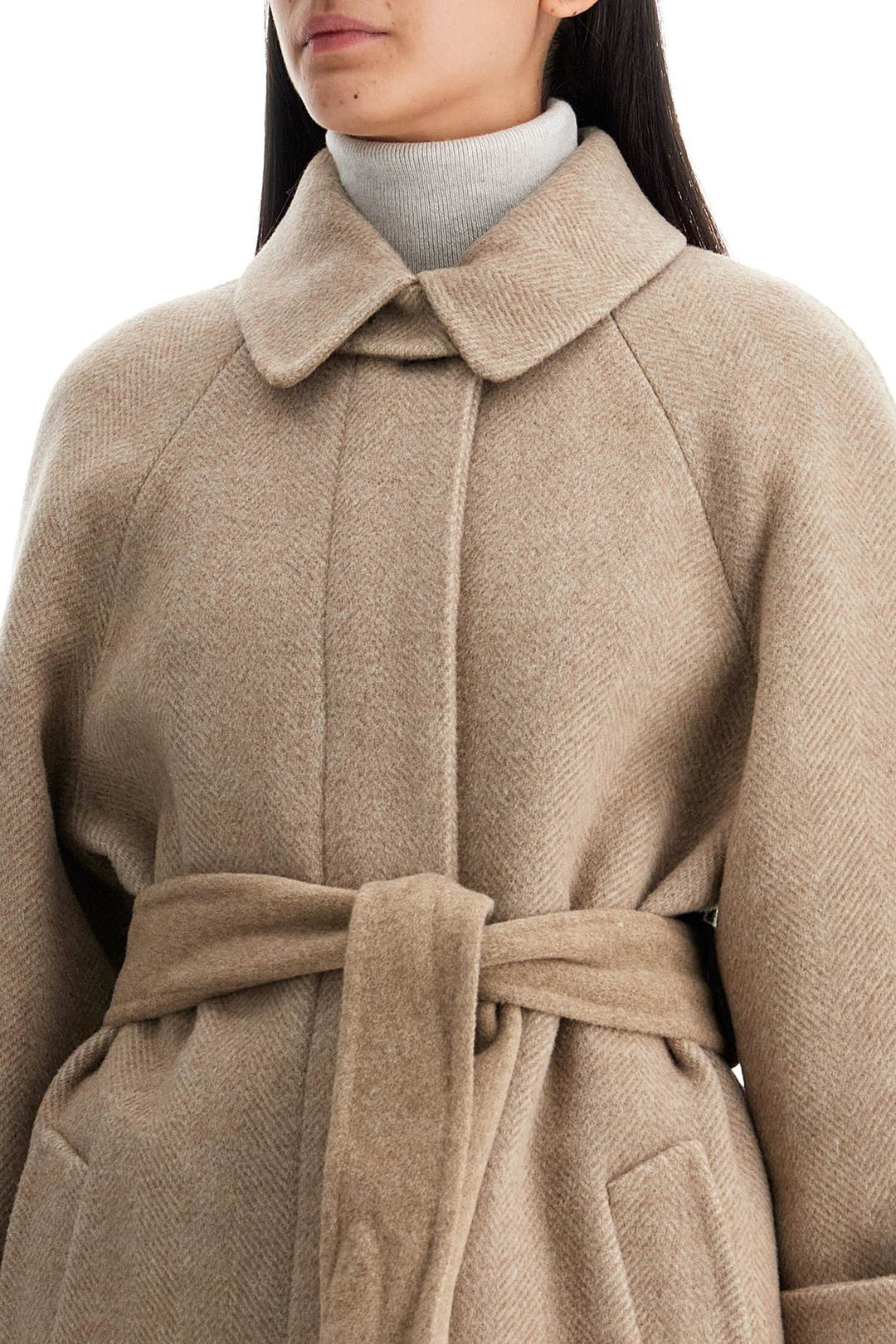 Cappotto In Lana E Cashmere Con Cintura