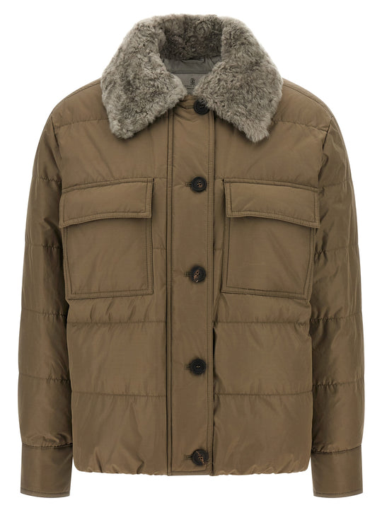Monile Sherling Down Jacket Puffer Jackets Beige