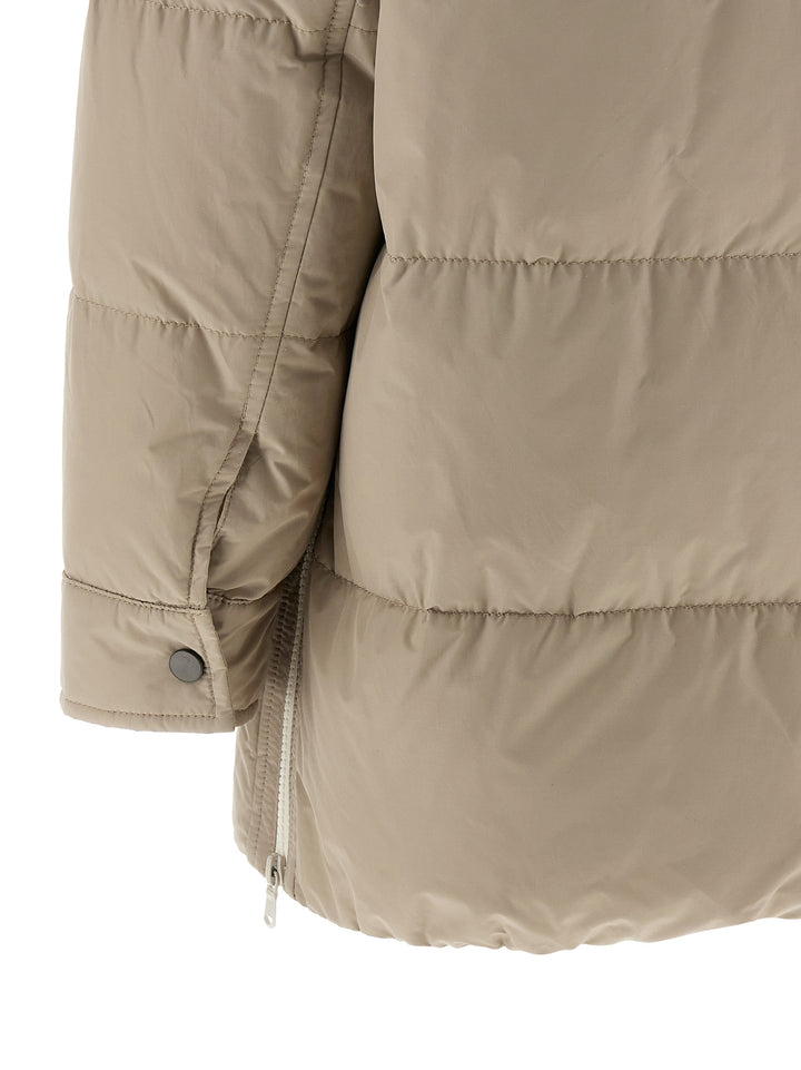 Brunello Cucinelli Knitted Neck Down Jacket Puffer Jackets - Beige | 18b7dc4eb33c40997569f50e3362abfd5406a4a7