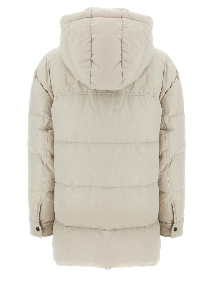 Brunello Cucinelli Knitted Neck Down Jacket Puffer Jackets - Beige | 3281c571a167296fdb56189917185de43598efb3