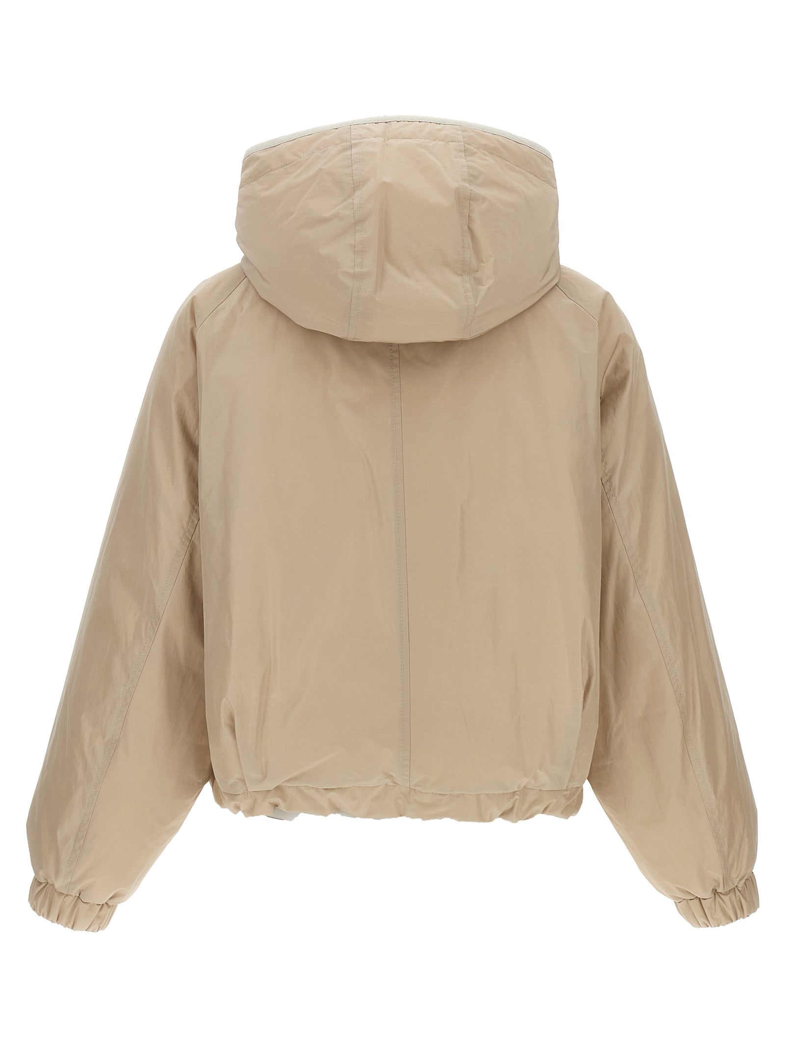 Brunello Cucinelli Cropped Down Jacket Puffer Jackets Beige