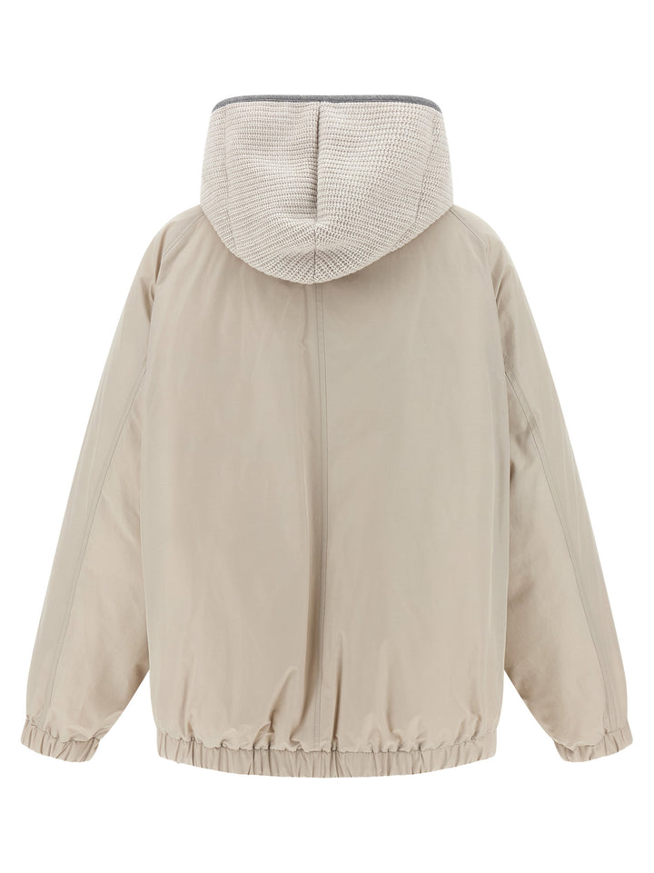 Brunello Cucinelli Hooded Down Jacket Puffer Jackets - Gray | cdab6406af501688d79e8a0edbdae16c07cd9e21
