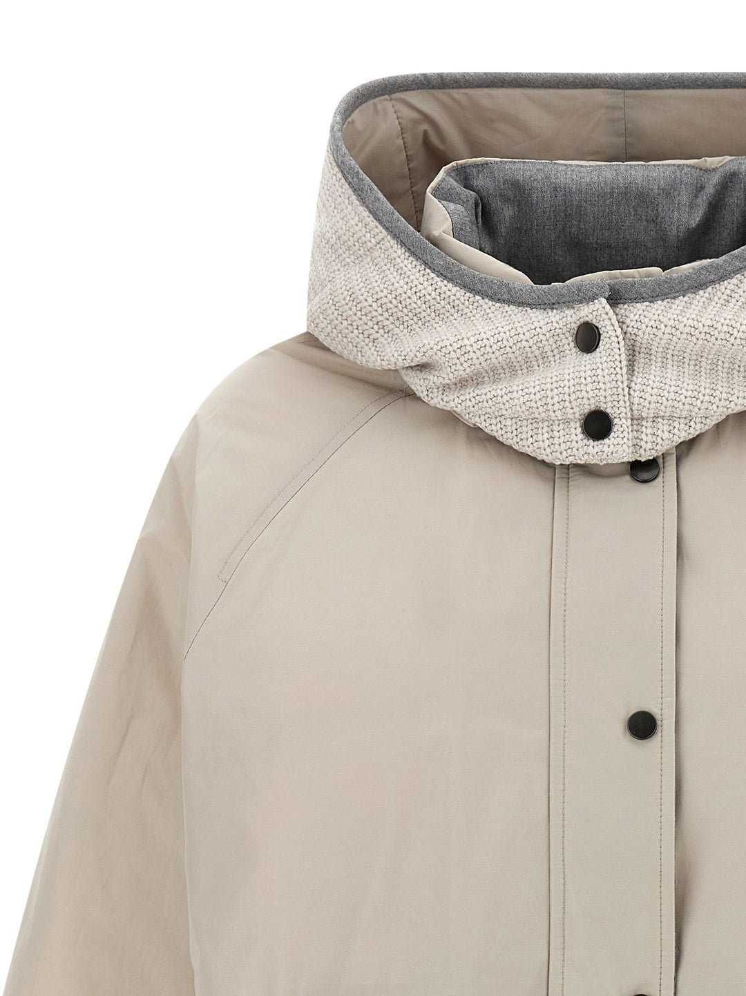 Brunello Cucinelli Hooded Down Jacket Puffer Jackets - Gray | b9fc4e5eae66f37d1880728b7865aa1c4fb3b7c9