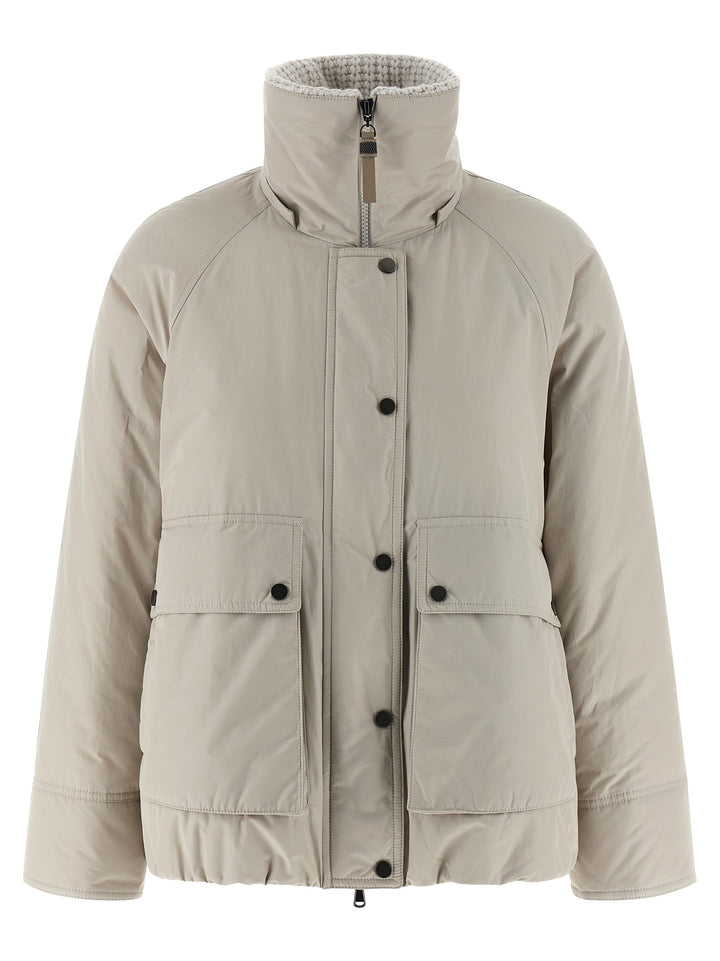 Brunello Cucinelli Cashmere Neck Down Jacket Puffer Jackets - Beige | f3799457b4ff4acd8b3b119d0c36852207934c2a