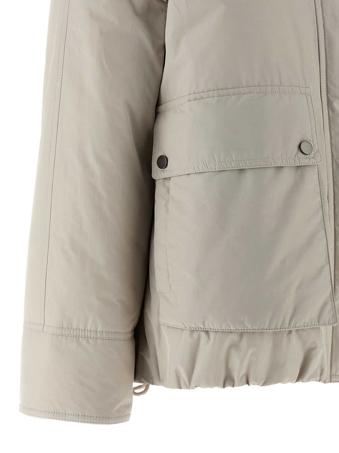 Brunello Cucinelli Cashmere Neck Down Jacket Puffer Jackets - Beige | 5159e000c35504ec56d8a3e95b20673403bbd462