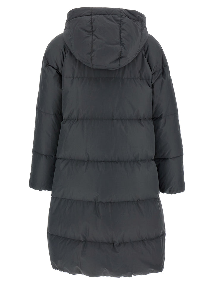 Brunello Cucinelli Shiny Zipper Pull Puffer Jackets - Gray | 6b1dd5db51ac0f6fd5bfdf6b2f9396b8110fac19