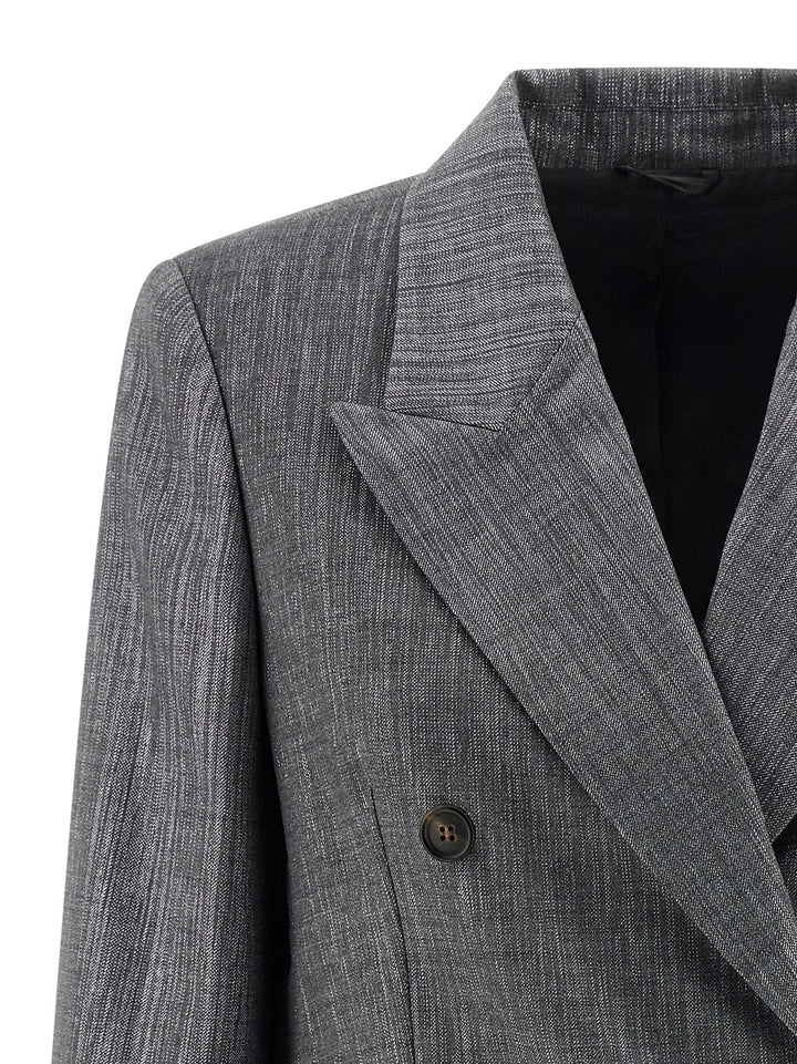 Brunello Cucinelli Blazer Twill Sparkling BlazerS - Silver | 93d67bbc1ddab748160cf1f766f7ec6859dca319