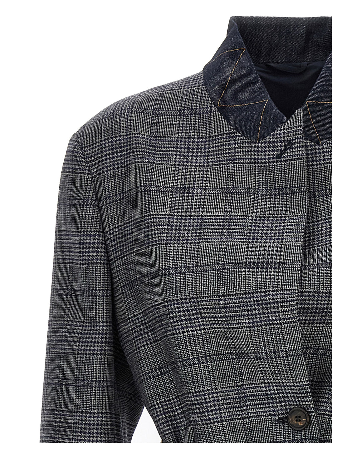 Brunello Cucinelli Monile Houndstooth Blazer BlazerS - Gray | 3ea44976b7170b01a63daffdf91d4448e062fbf6