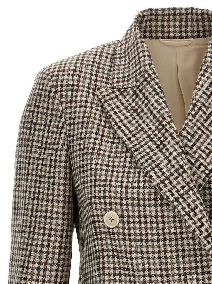 Brunello Cucinelli Blazer Check Monile BlazerS - Beige | b980fa825f6679f6cbcfcef1e95d4f3c09cd7a38