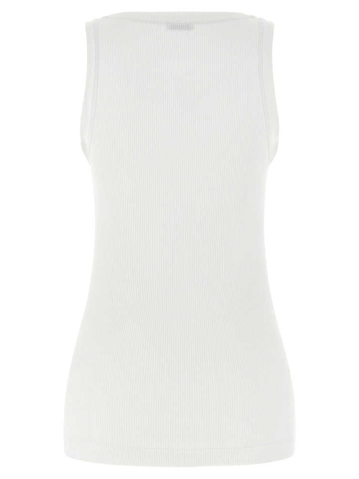 Brunello Cucinelli Shiny Trim Tops - White | 16d2aa71abe597d63b7b155f9eb8fc5cb5e21a0b