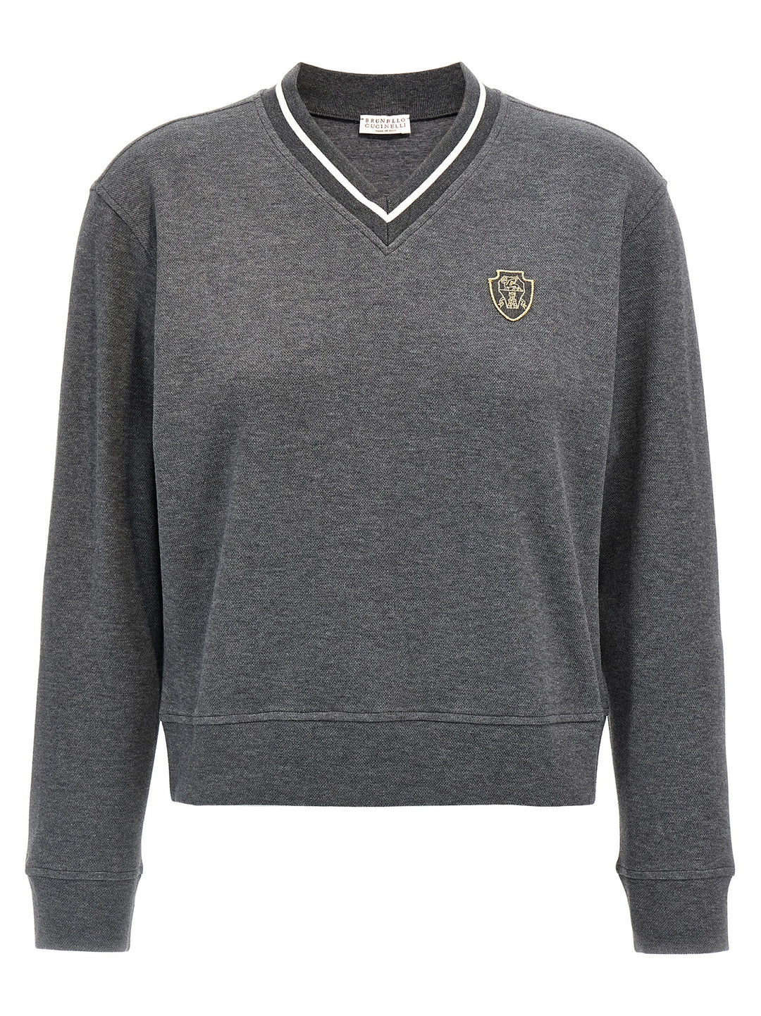 Logo Embroidery Sweatshirt Gray