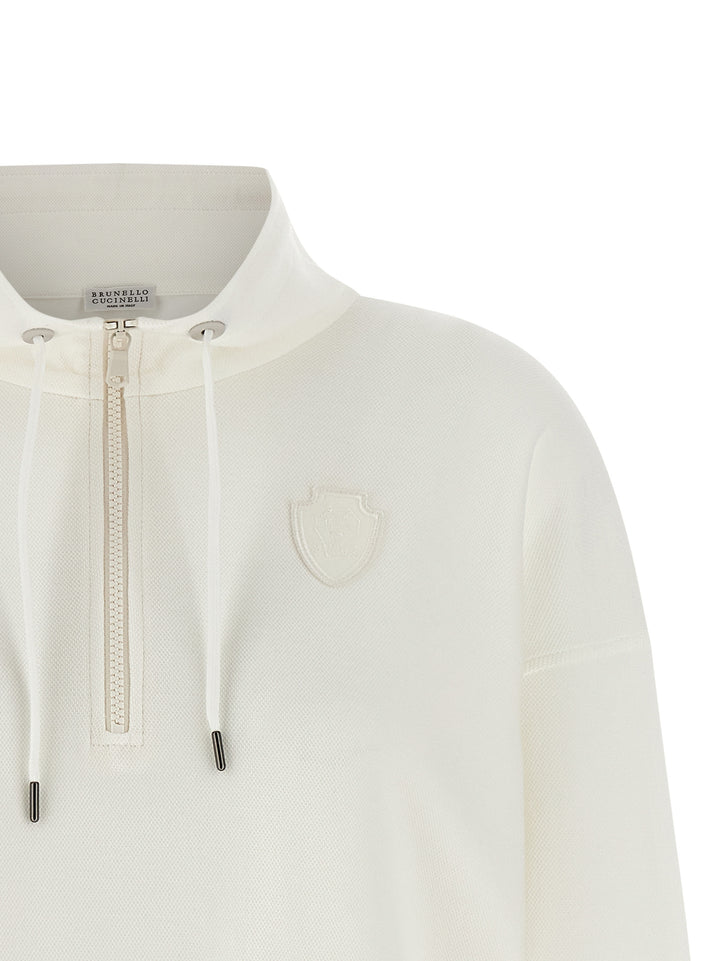 Brunello Cucinelli Heraldic Coat Of Arms Sweatshirt - White | 95fafaeb347b18bc27ee47b17bb3b654a52f7208