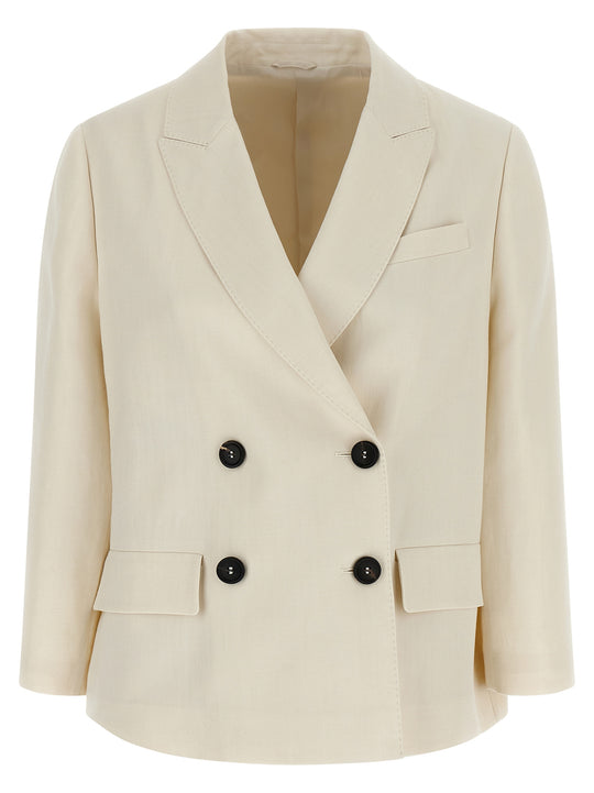Double-Breasted Blazer Blazers White