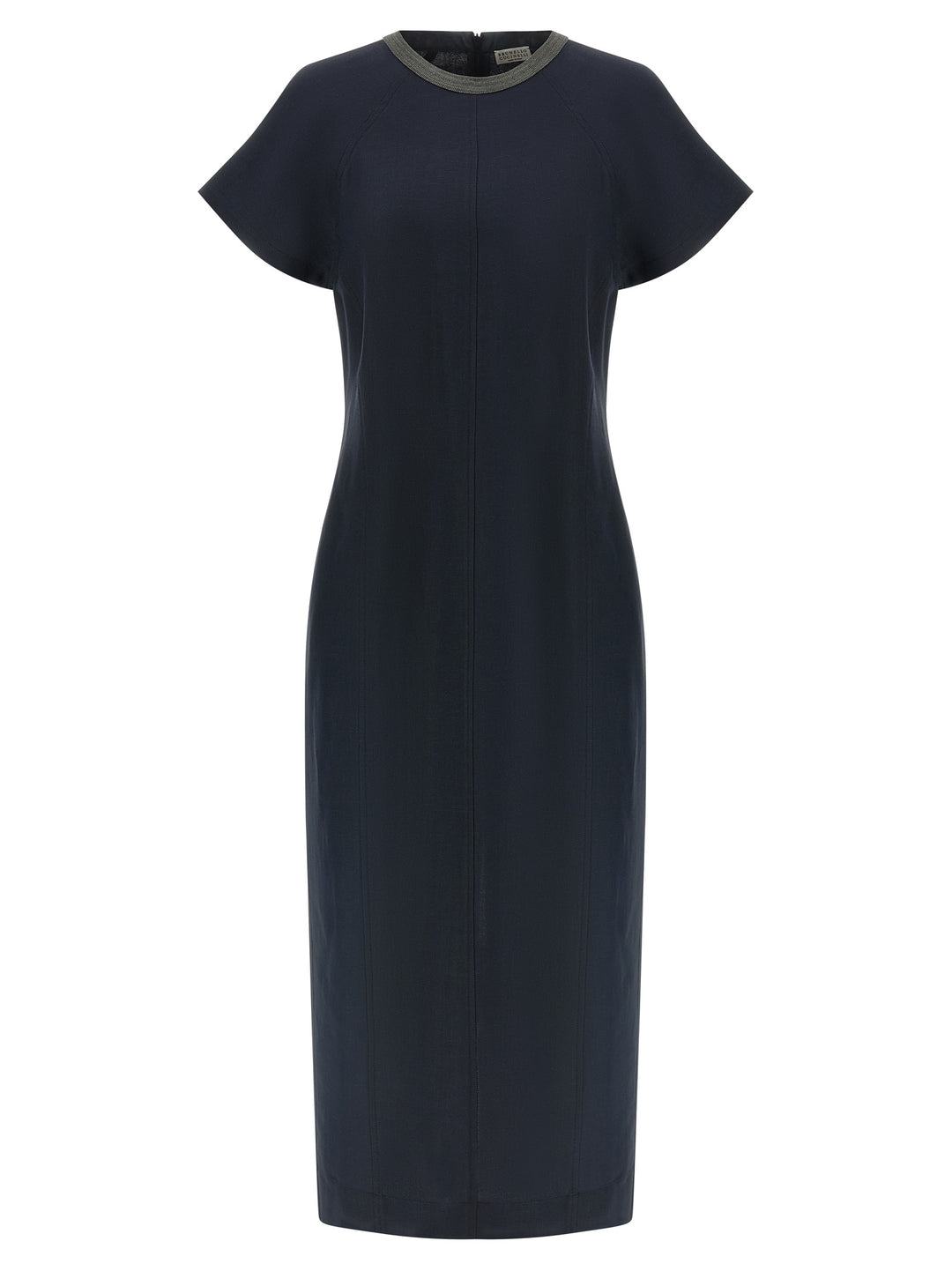 Brunello Cucinelli Precious Collar Dresses - Blue | d9e289d7f538af7d2c09e2d4e1b4a82b6435de79