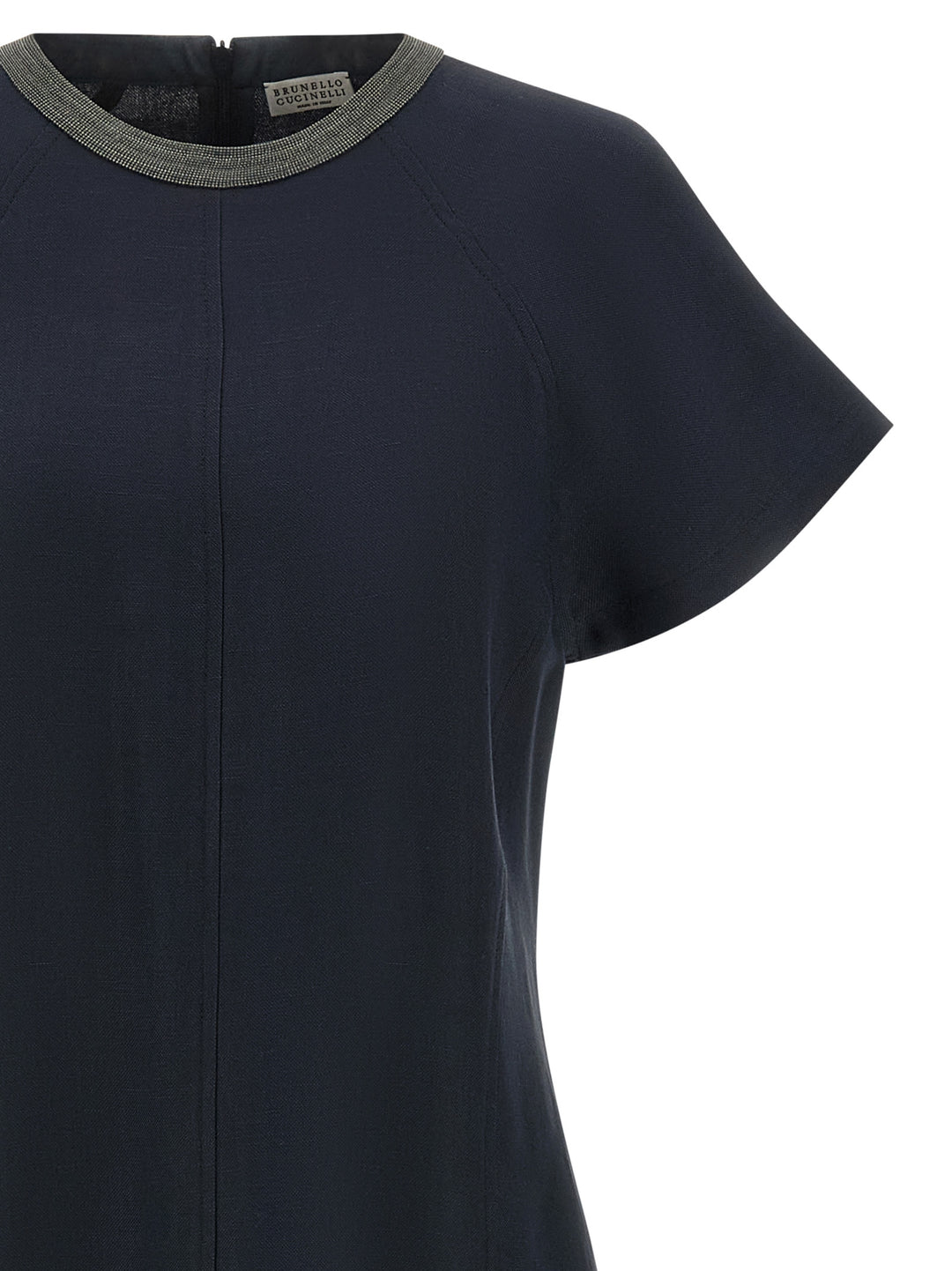 Brunello Cucinelli Precious Collar Dresses - Blue | c95eaa2399296ccb3637863bffe746e25e54b699