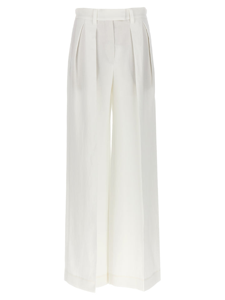 Brunello Cucinelli Palazzo Pants - White | 456593f3b491bbe7cc41efd289eeade7d84973da