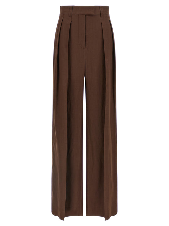 Linen Trousers Pants Brown