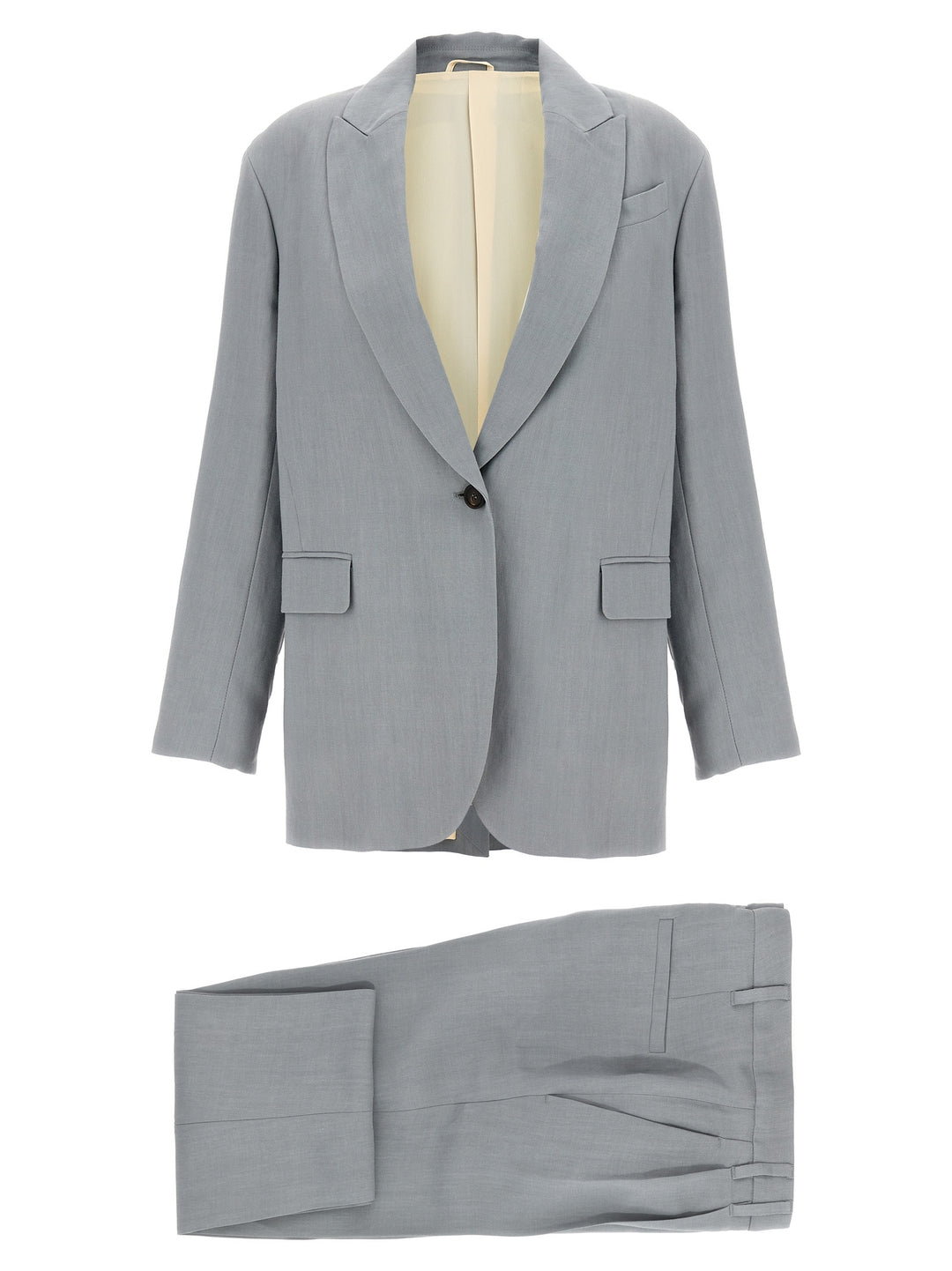 Fluid Twill Set Blazer And Suits Light Blue