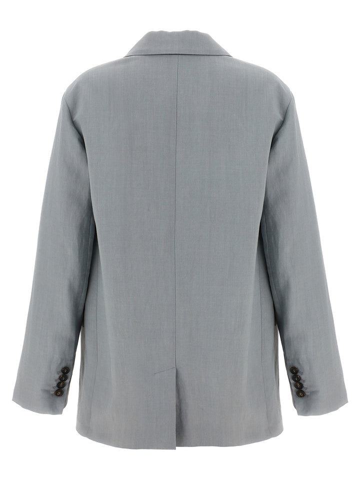 Fluid Twill Set Blazer And Suits Light Blue