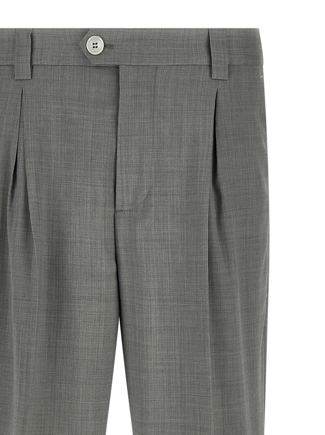 Brunello Cucinelli Mélange Wool Pants - Gray | 327b51646220620b8a5de01540d183b2cbed94e8