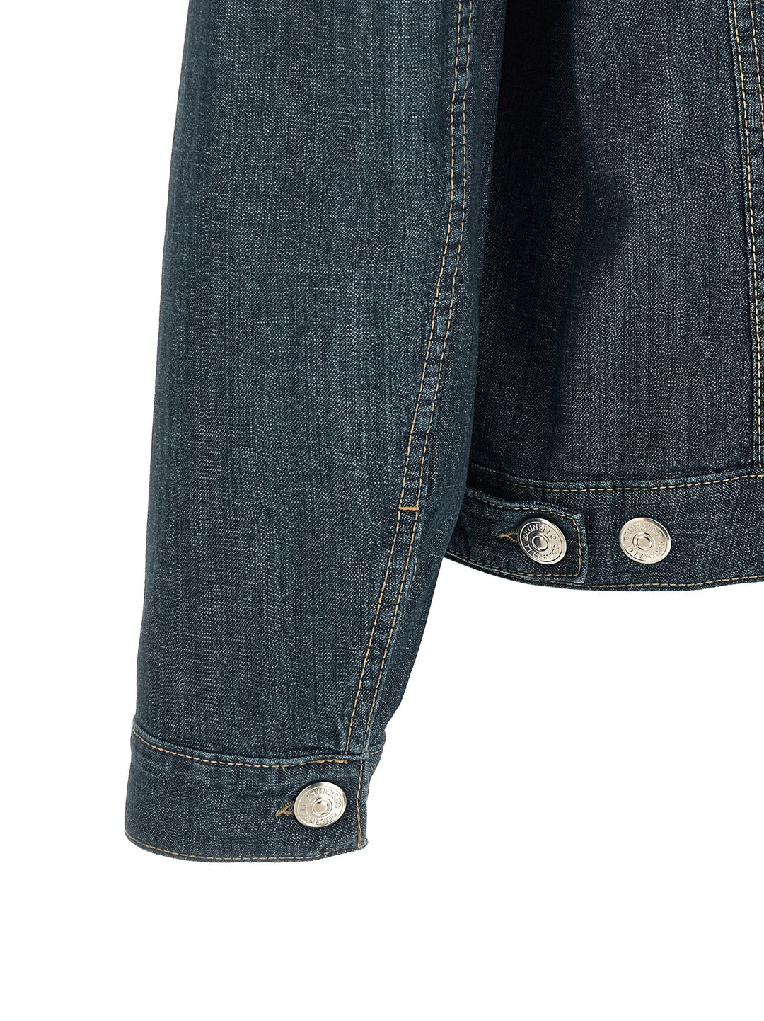 Brunello Cucinelli Leather Collar Denim Jacket Puffer Jackets - Blue | 9a3e3ba1f820115792d7533a0a2758c43db2147e