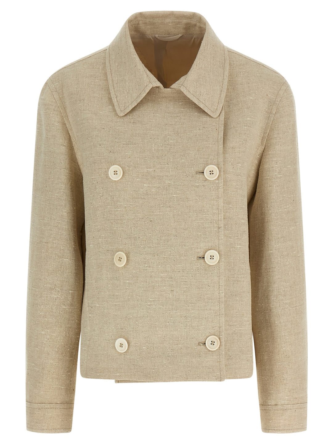 Brunello Cucinelli Double-Breasted Jacket Puffer Jackets - Beige | 9175c1c5a3251e7aec3a9b1c0251eb83a90827fe