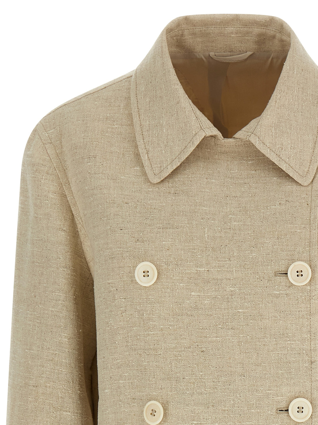 Brunello Cucinelli Double-Breasted Jacket Puffer Jackets - Beige | f24f18a96810fd6fd312f418ef6463c09e66f8db