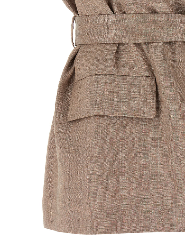 Brunello Cucinelli Belted Vest Gilet - Pink | 6a3da04caca66c71813f7939c65f2ed0f7627e20