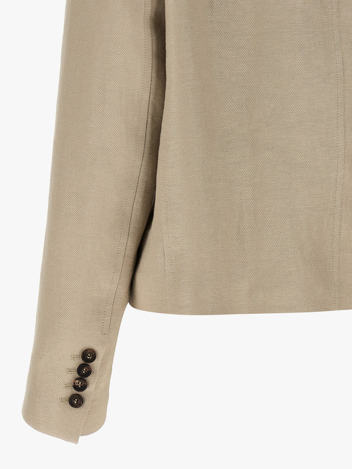 Brunello Cucinelli Linen Blazer BlazerS - Beige | 7a1de795a39b6ac9c956b249d500d68c82d49aa8