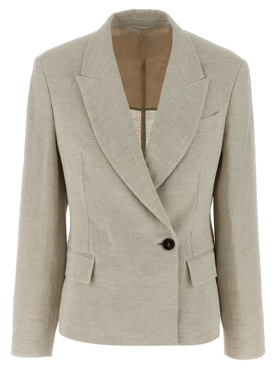 Suit-Type Blazers Beige