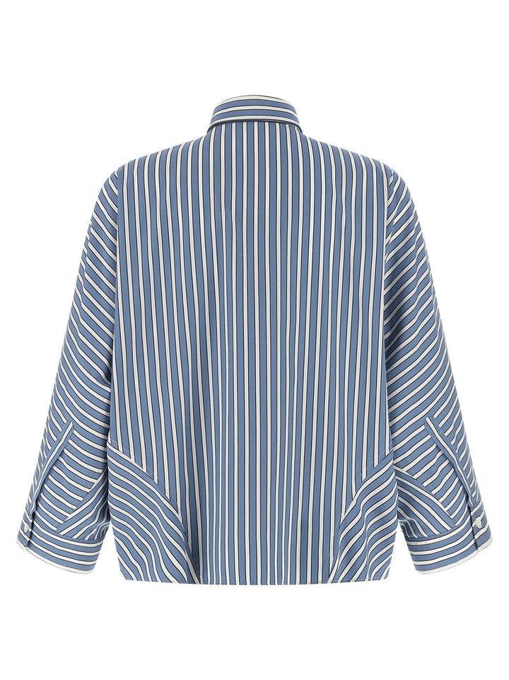 Brunello Cucinelli Monile Striped Shirt Shirt and Blouse - Light Blue | b35d791353a25681a70094217d43ff0e9e19bfe5