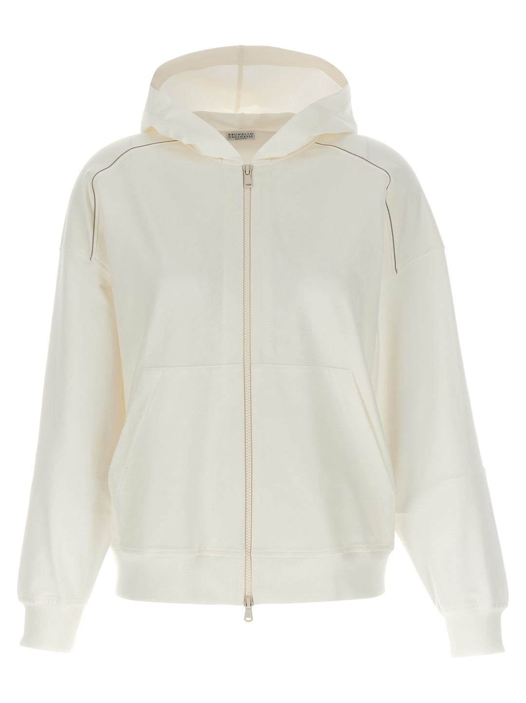 Brunello Cucinelli Monile Hoodie Sweatshirt - White | 456a8bb68b062339040caff36ac919f1c486f2a6