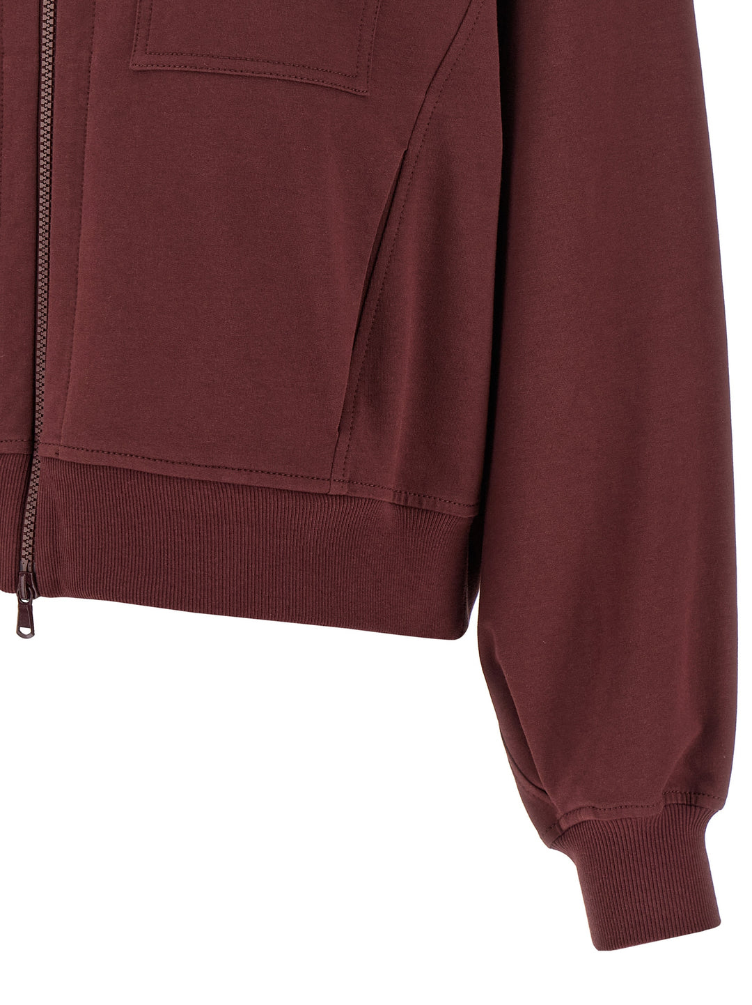 Brunello Cucinelli Shiny Flap Detail Sweatshirt - Bordeaux | 0795977d9b3194f10b661fd6495e65be488f9b19