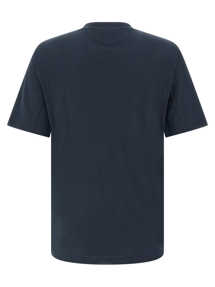 Brunello Cucinelli Silk T-shirt - Blue | 71cbf9f06fa3af4faf4619452031ac8fae30b5cb