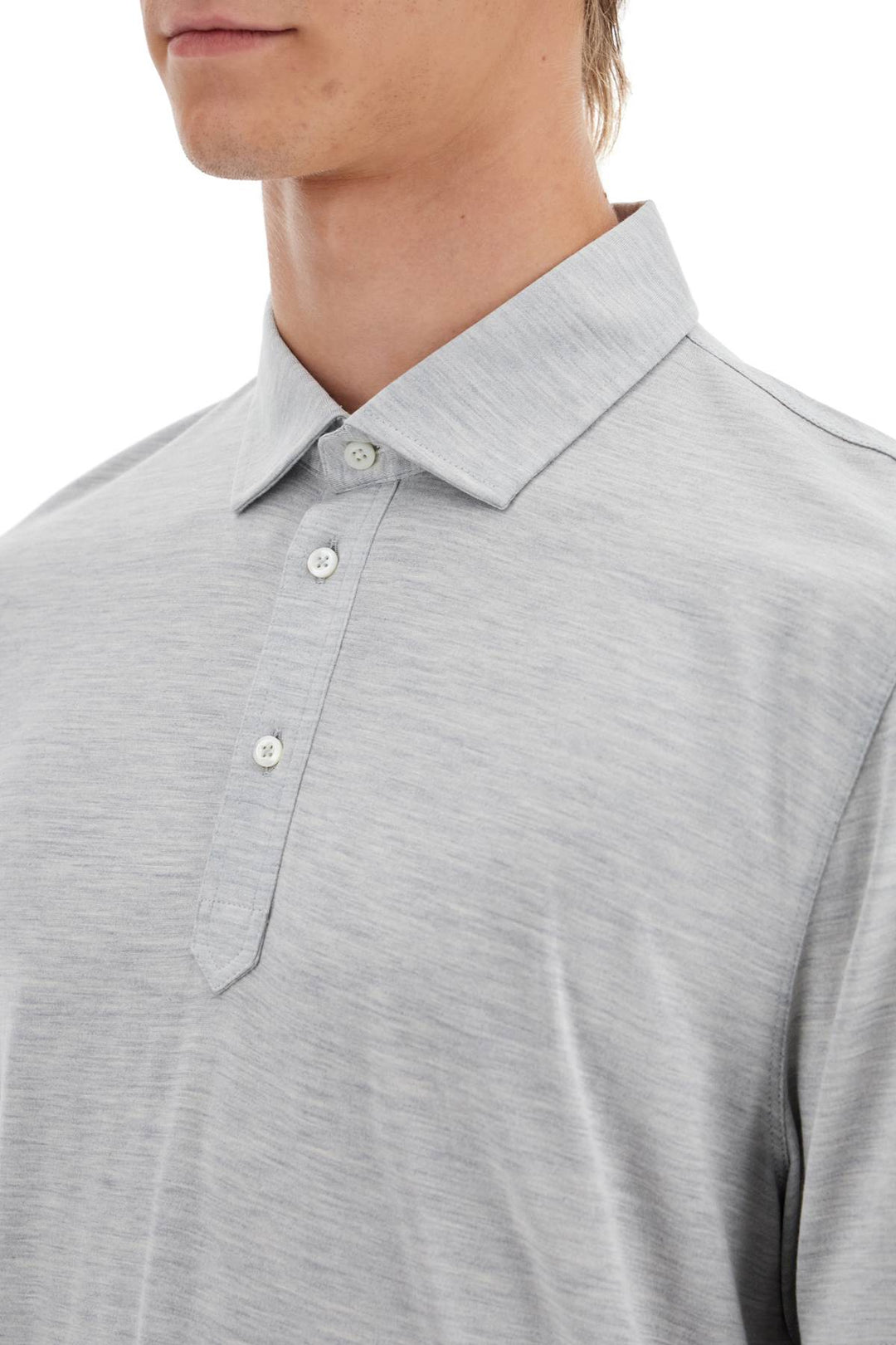 Silk And Cotton Polo Shirt With Double Edges