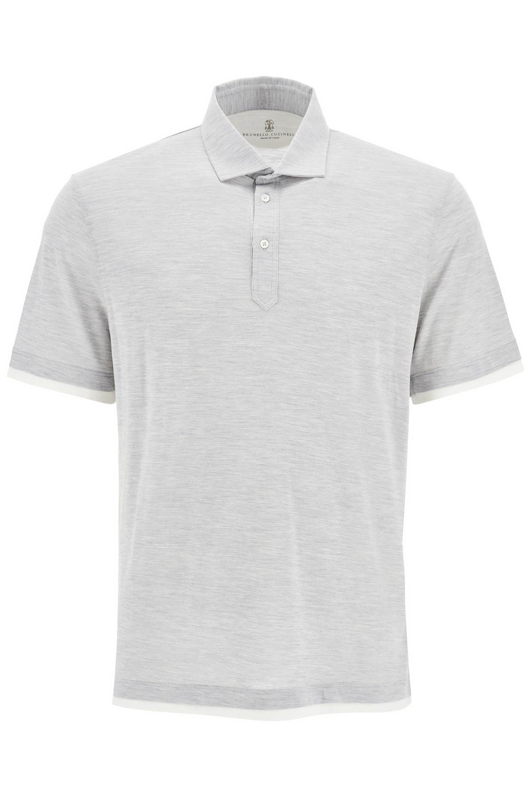 Silk And Cotton Polo Shirt With Double Edges