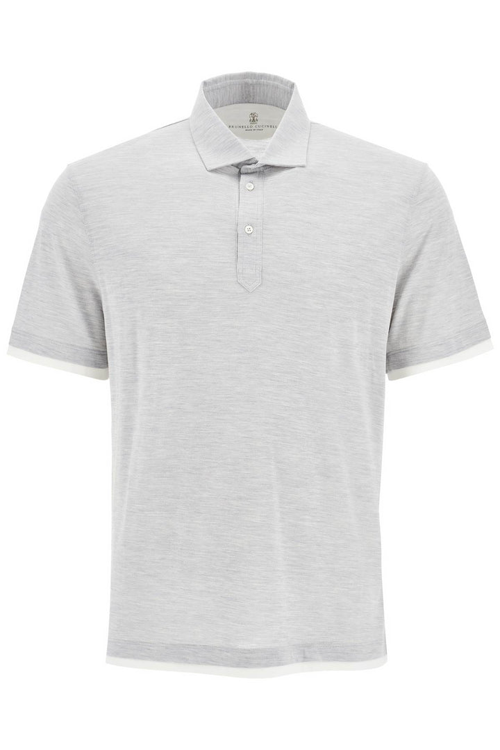 Silk And Cotton Polo Shirt With Double Edges