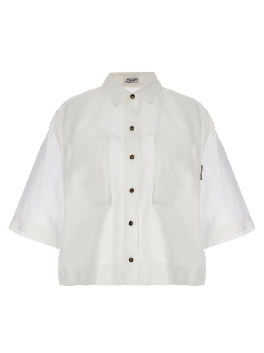 Semi-Transparent Shirt Shirt, Blouse White