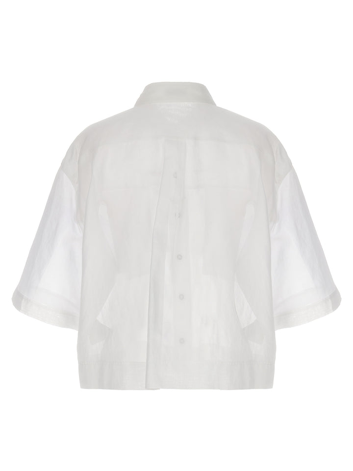 Semi-Transparent Shirt Shirt, Blouse White