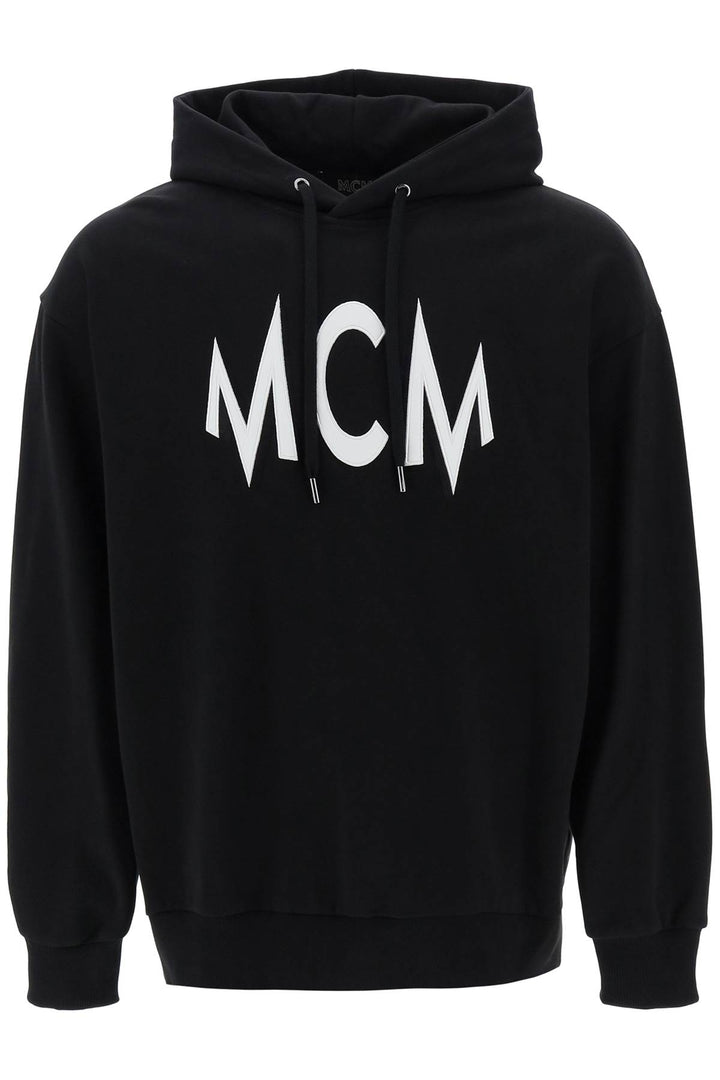 Hoodie With Logo Patch And Back Floral Print