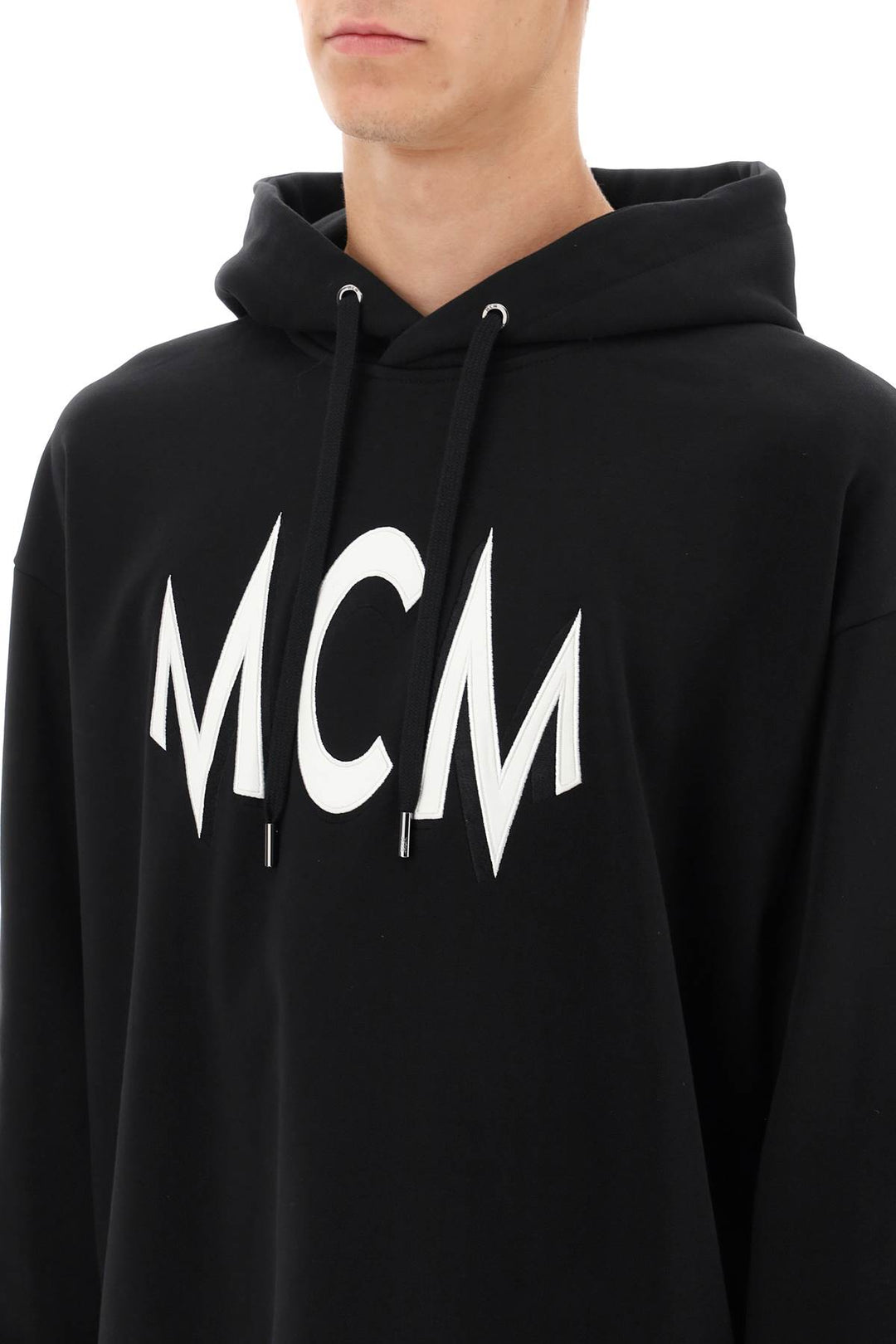 Hoodie With Logo Patch And Back Floral Print